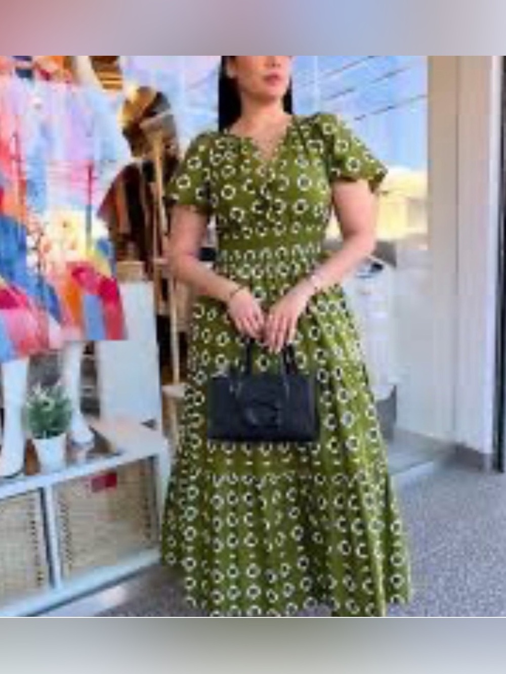 Anthropologie Olive Green Patterned somerset Maxi Dress - Picture 2 of 11